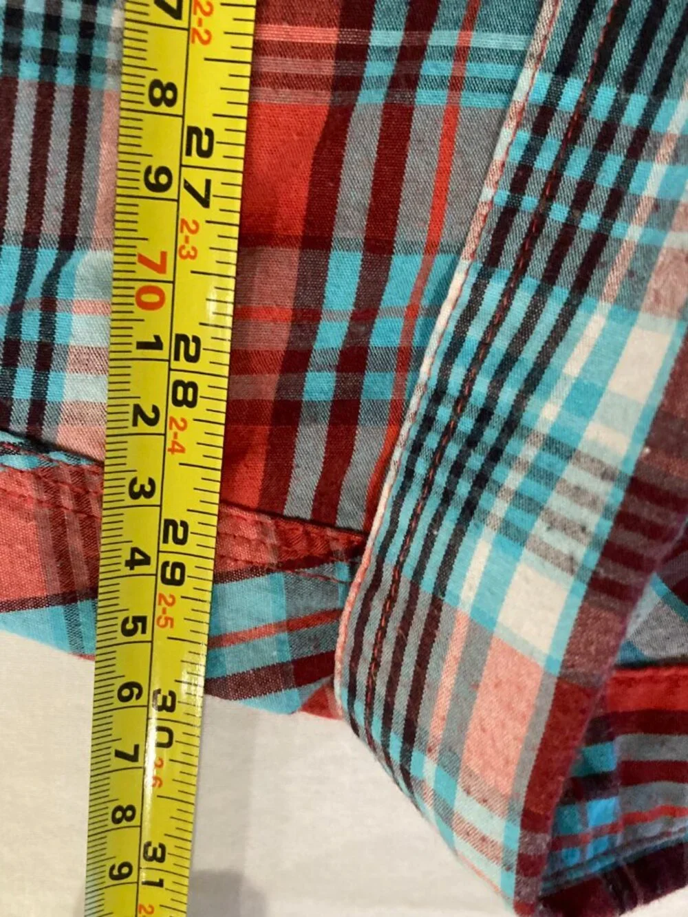 Levis Blue Red Brown Plaid Flannel Button Down Shirt XL